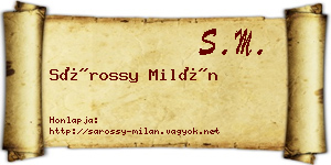 Sárossy Milán névjegykártya